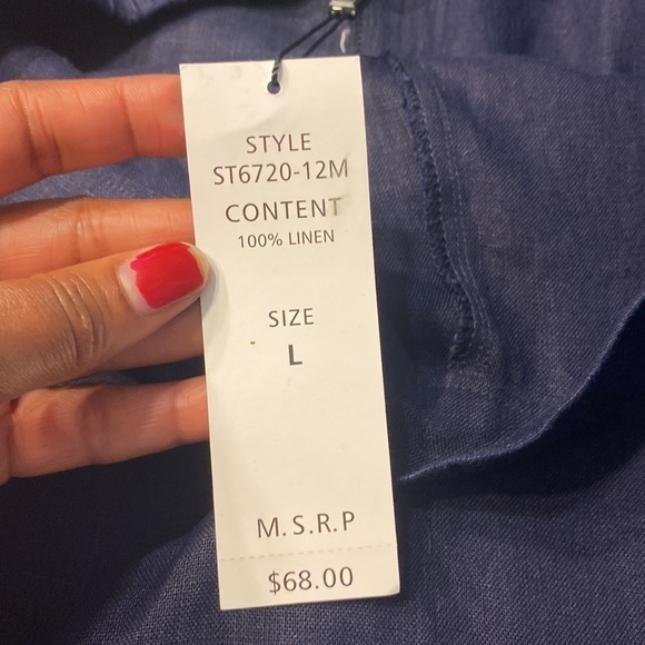 NWT For Cynthia 100%
Linen Royal Blue Wide Leg high waist - Picture 7 of 11